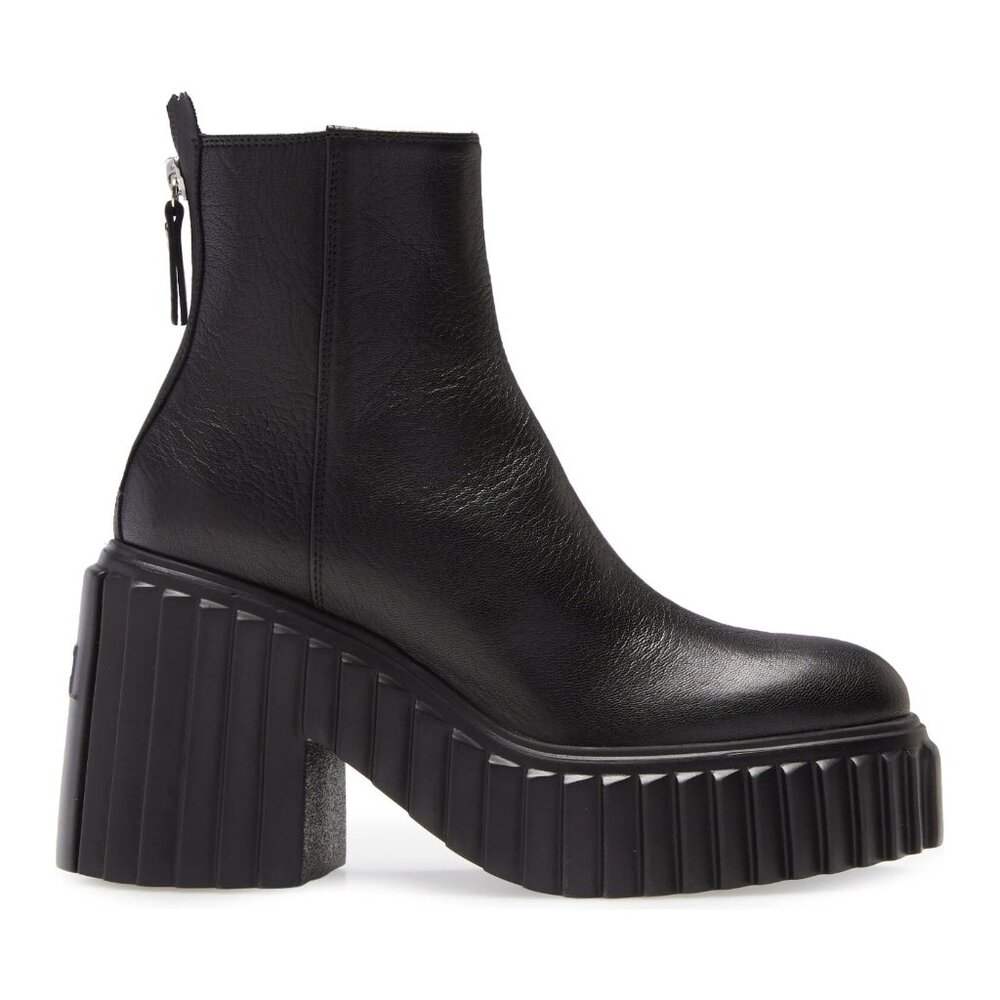 $600 AGL TIGGY BOOT MOTO COMBAT PLATFORM LEATHER ZIP BLACK 40 (MG9)